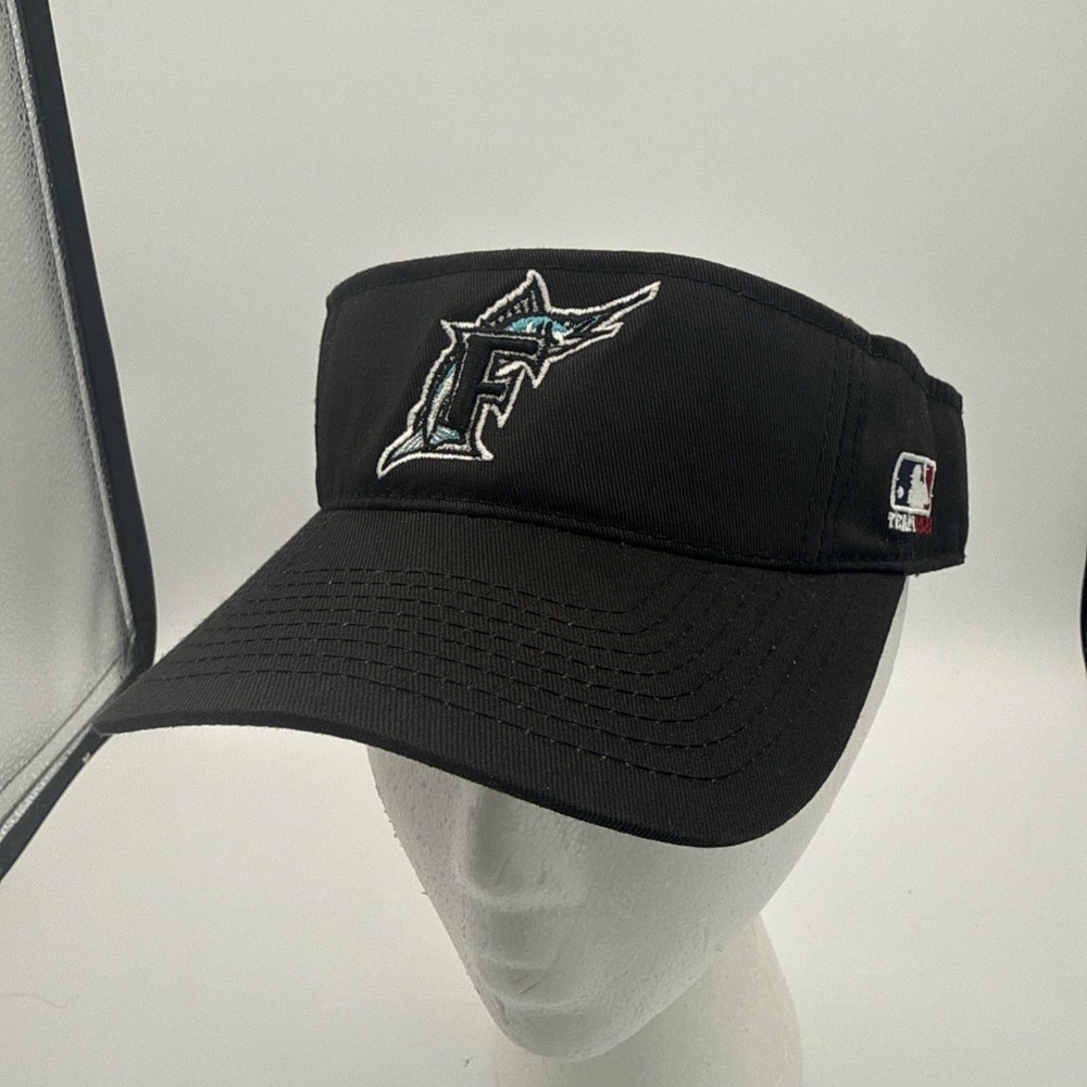 Florida Marlins MLB Adjustable‎ Golf Visor Hat Cap Black OC OSFM New